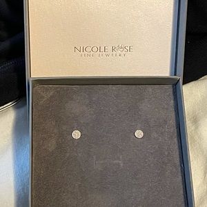 14kt white gold diamond pave disc earrings